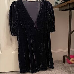 Free people navy Velvet Dress